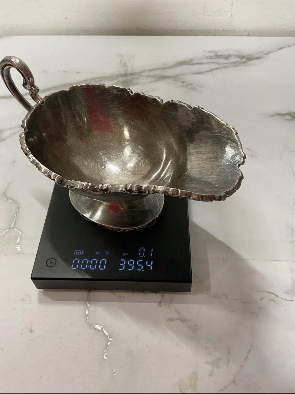 395 grams Sterling Silver Mexican Juventino Lopez Reyes Gravy Boat & Bowl